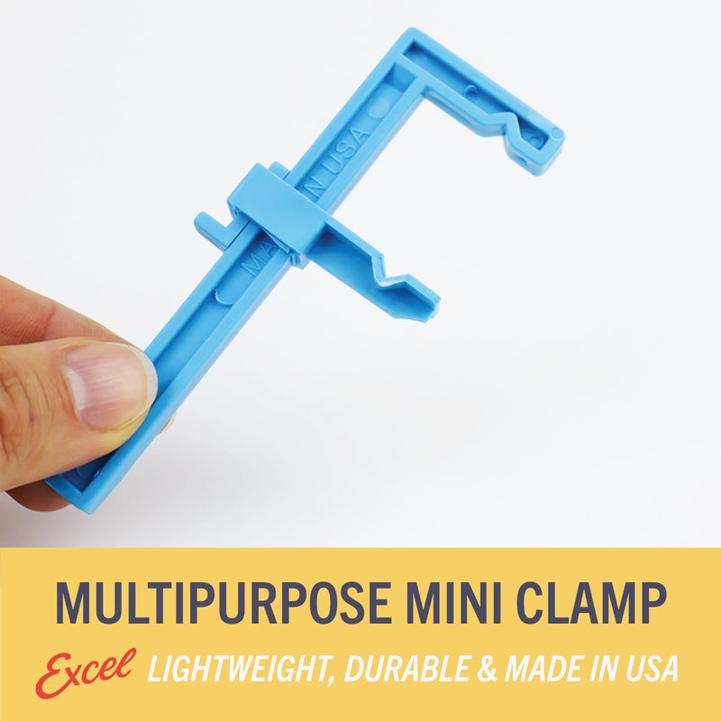 Excel Blades 3-Inch Adjustable Plastic Bar Clamps Set â€“ 6-Pack Mini Woodworking Clamps and Spreaders for Model Building, Crafts, and DIY Woodworking Projects â€“ Inch-Marked Side Beams â€“ Made in USA - Image 4